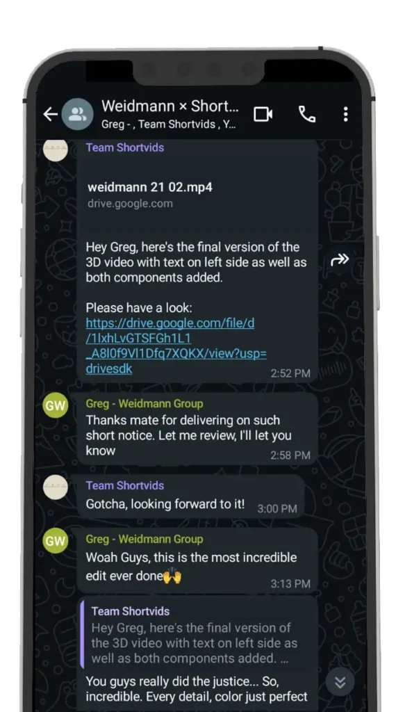 Client's feedback - ShortVids