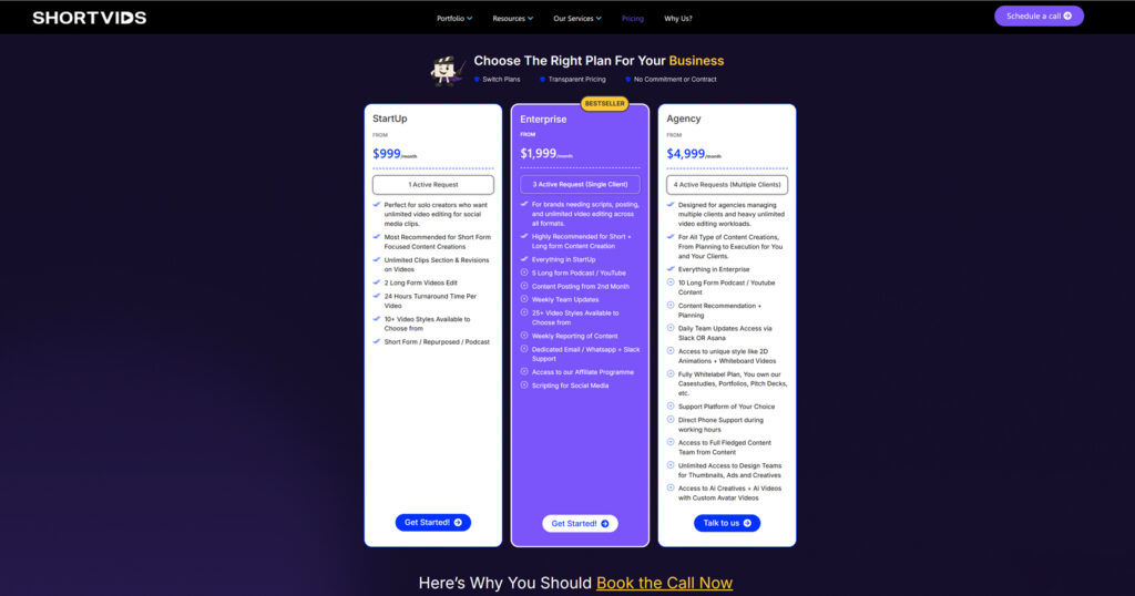 journey of shortvids - subscription plans