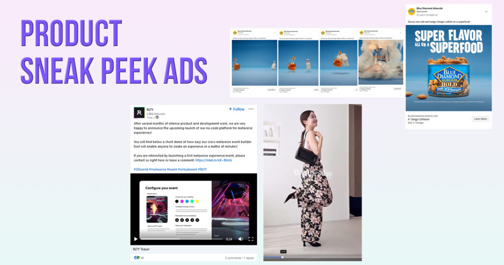 top 10 facebook ad ideas - product sneak peak ads