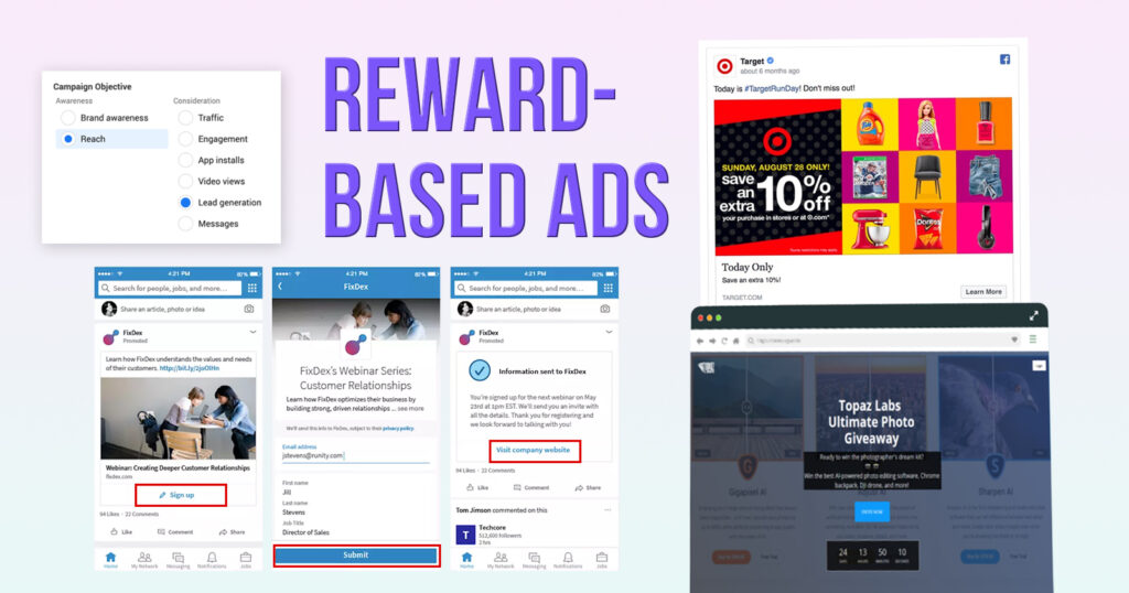 top 10 facebook ad ideas - reward based ads