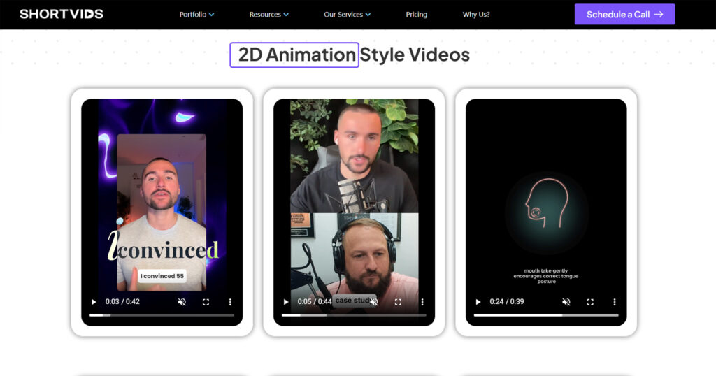 Content type ShortVids edit - 2D animations