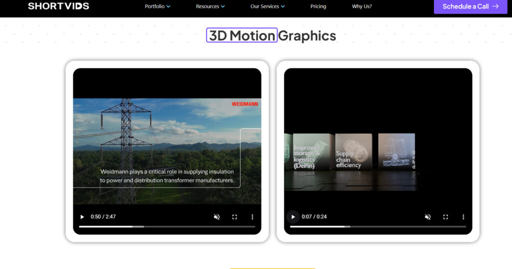 Content type ShortVids edit - 3D Motion graphics