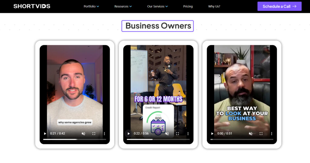 Content type ShortVids edit - Agency and Business Content