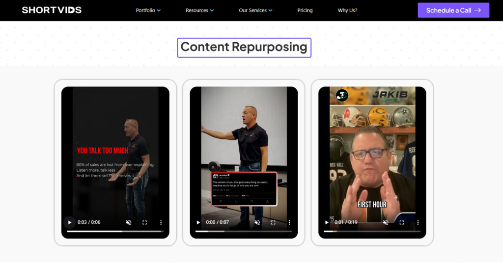 Content type ShortVids edit - content repuposing