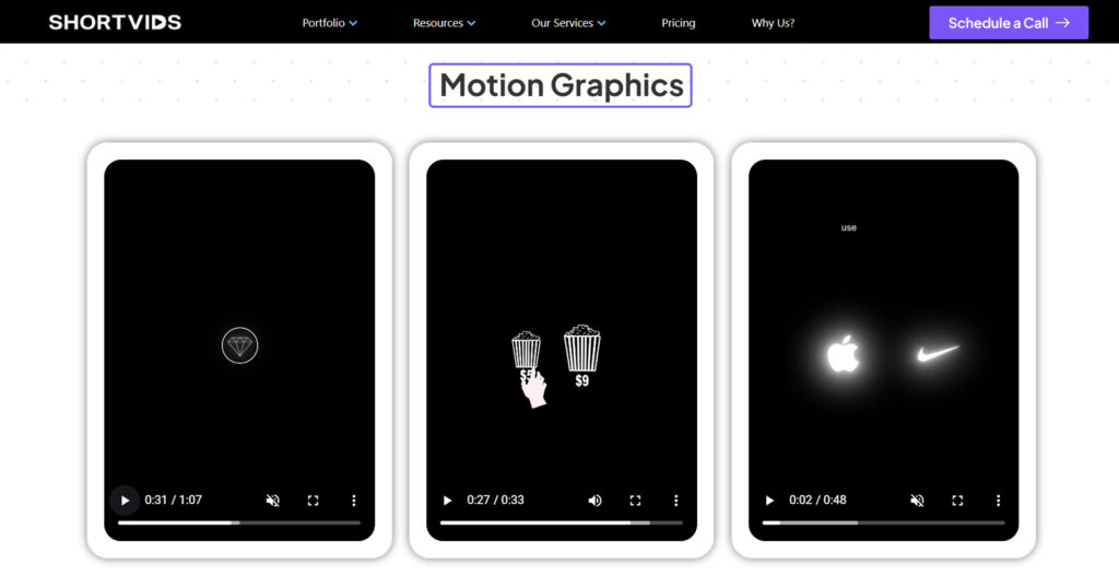 Content type ShortVids edit - motion