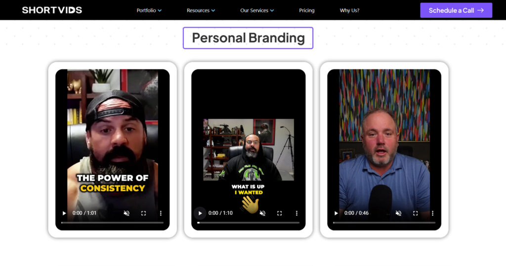 Content type ShortVids edit - personal branding