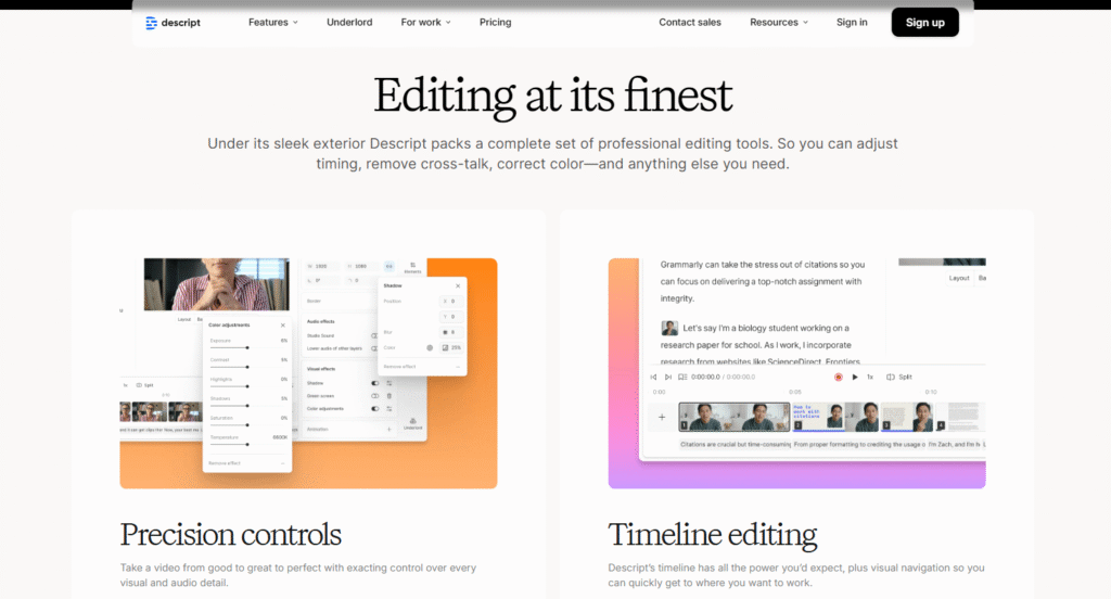 Best AI Video Editing tools - descript