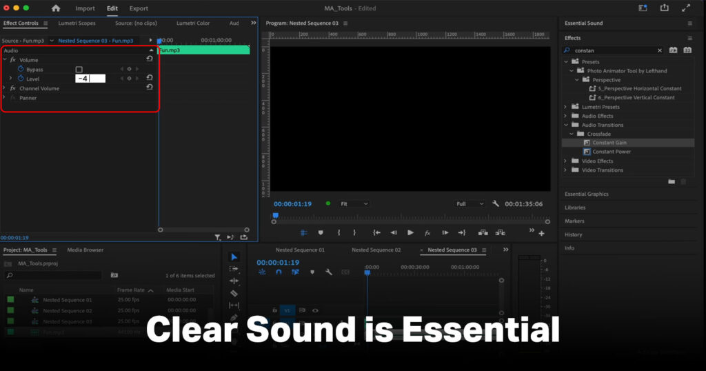 common video editing mistakes - weak audio