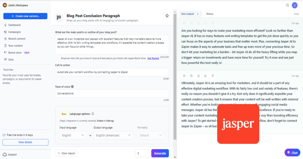 best ai automation tools - Jasper AI