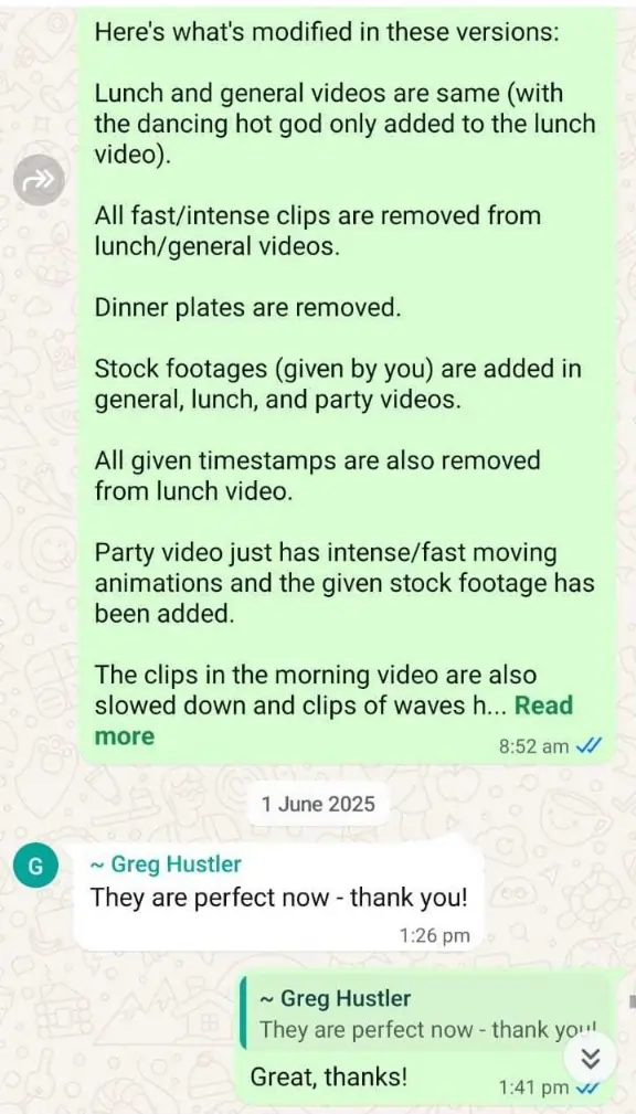 Clients Feedback - ShortVids