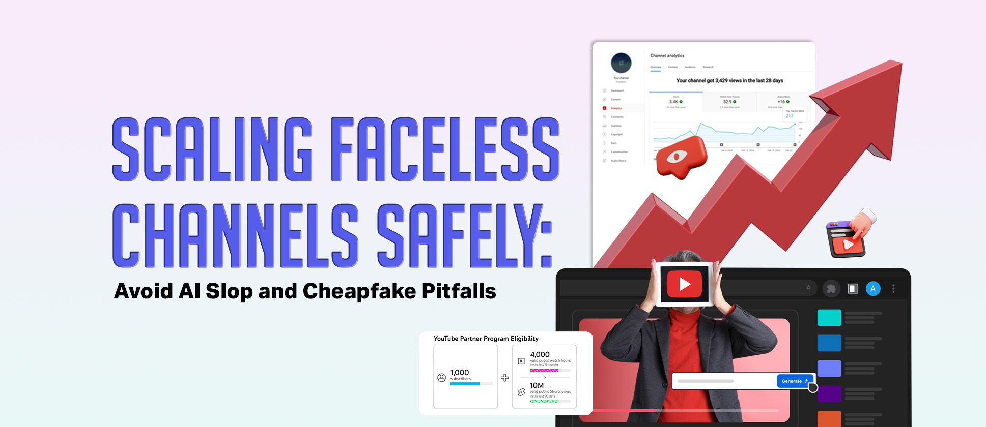 how cheap ai content affects negatively your youtube channel growth