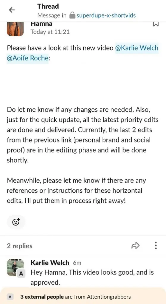 Clients Feedback - ShortVids