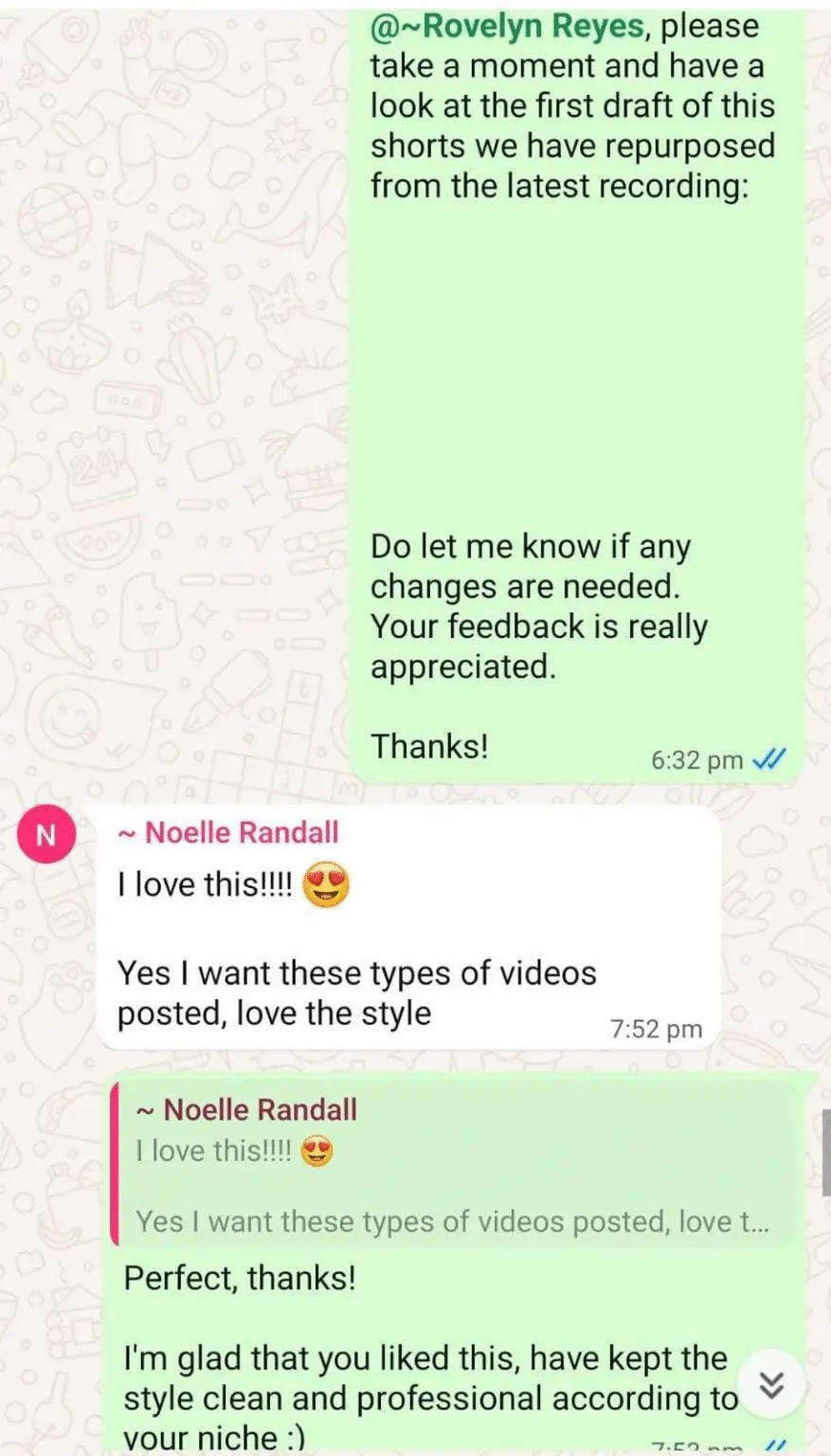 Client's Feedback - ShortVids