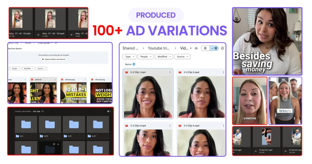 Created 100+ variations for trimrx in a single month