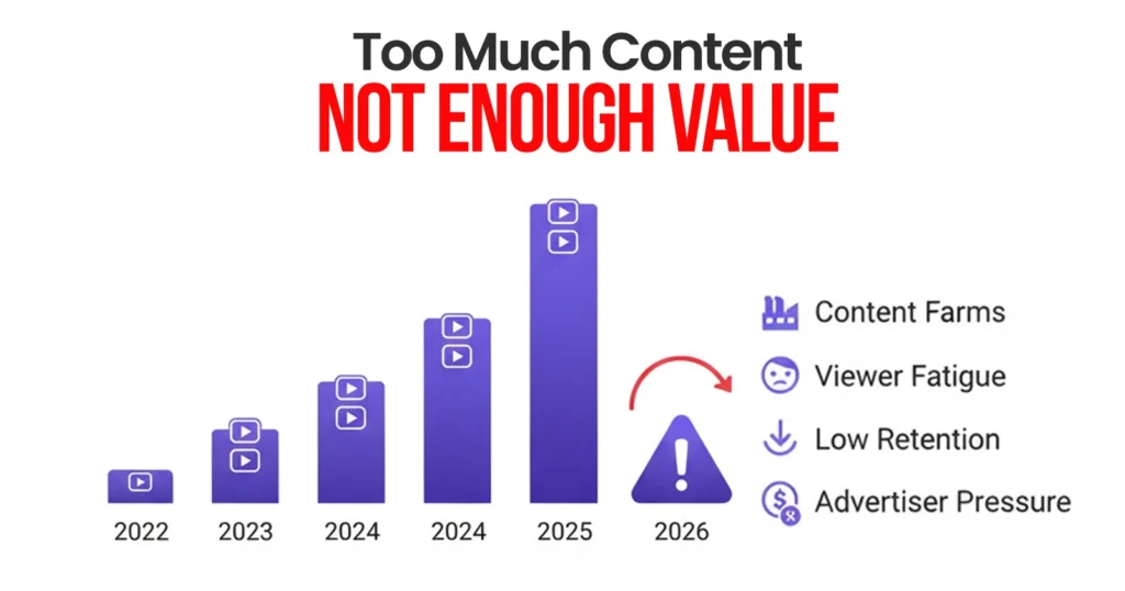 Too Much Content. Not Enough Value
Content Farms


Viewer Fatigue


Low Retention


Advertiser Pressure

