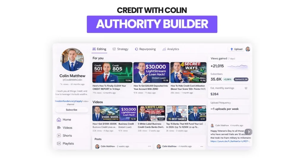 How Did Credit with Colin Grow to 31,000+ Followers with ShortVids