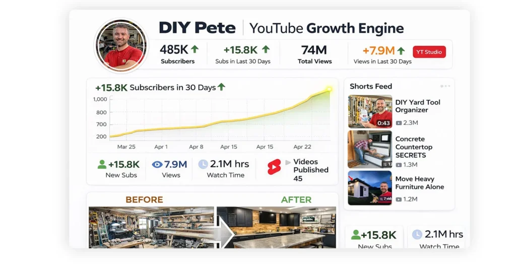 How Did DIY Pete Scale YouTube Shorts and Audience Growth with ShortVids