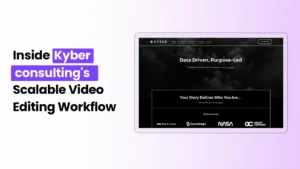 Kyber Consulting's website homepage, featured in ShortVids' scalable video editing workflow case study